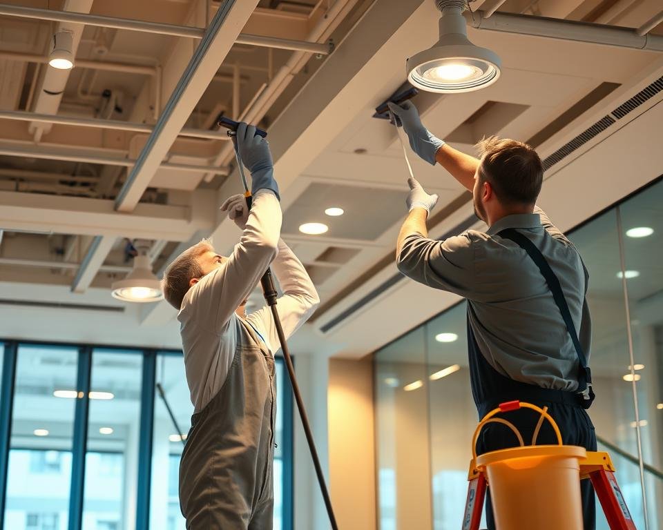 professional cleaning of light fixtures