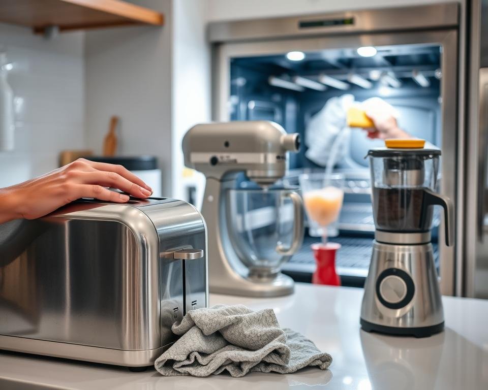 cleaning kitchen appliances